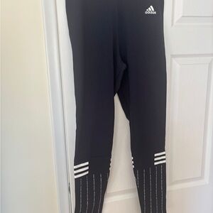 Adidas Navy Blue Leggings with White Stripes